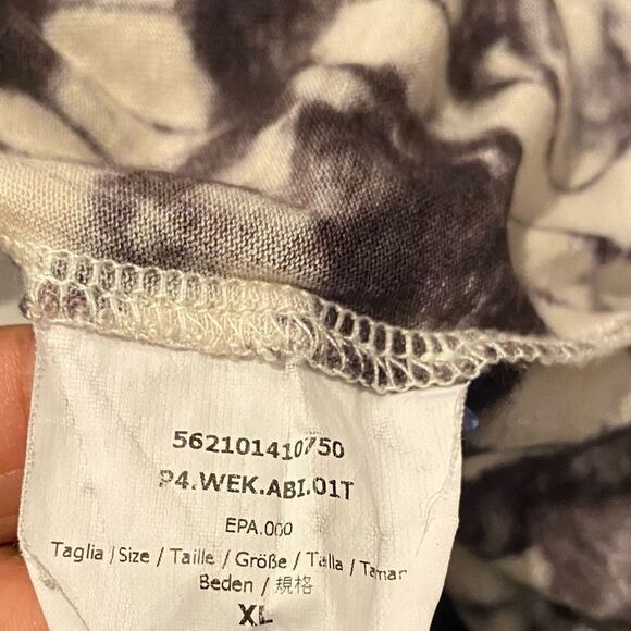 Weekend Max Mara Cream Brown Watercolor Tie Waist Sleeveless Dress Size XL - Picture 6 of 7